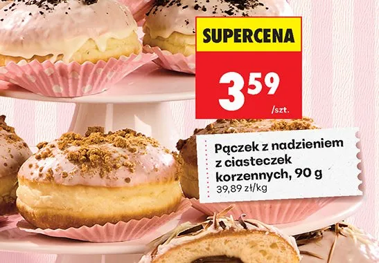 Pączek z nadzieniem z ciasteczek korzennych promocja w Biedronka