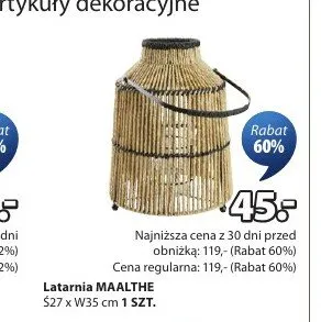 Latarnia MAALTHE S27xW35cm promocja w Jysk