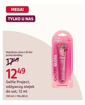 Odżywczy olejek do ust Selfie Project promocja w Rossmann