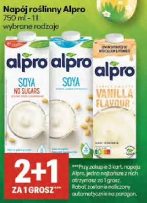 Napój roślinny Alpro soya, vanilla flavoured promocja w Delikatesy Centrum