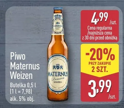Piwo Maternus Weizen promocja w Aldi