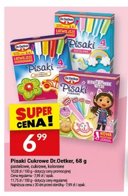 Pisaki cukrowe pastelowe Dr.Oetker promocja w Twój Market