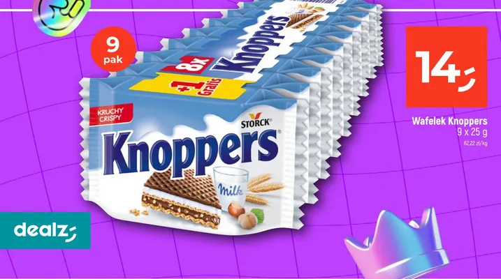 Wafelek Knoppers 9-pak promocja w Dealz
