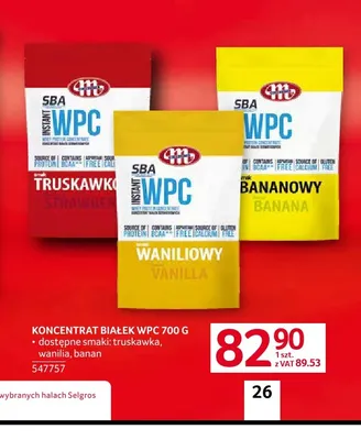 Koncentrat białek WPC truskawka SBA promocja w Selgros