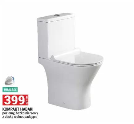 Kompakt Wc Habari poziomy bezkołnierzowy z deską wolnoopadającą promocja w Merkury Market