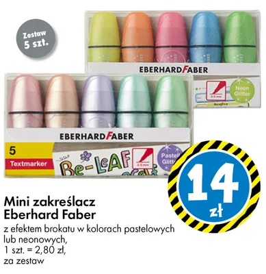Mini zakreślacz Eberhard Faber pastelowy 5-pak promocja w Tedi