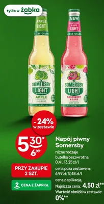 Napój piwny Somersby Light Apple promocja w Żabka