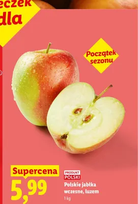 Jabłka wczesne luzem polskie Ryneczek Lidla promocja w Lidl