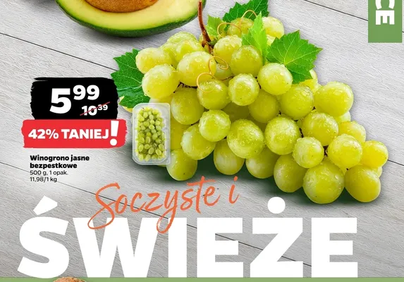 Winogrono jasne bezpestkowe promocja w Netto