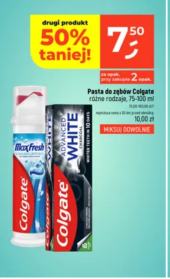 Pasta do zębów Colgate Advanced White Charcoal promocja w Dealz