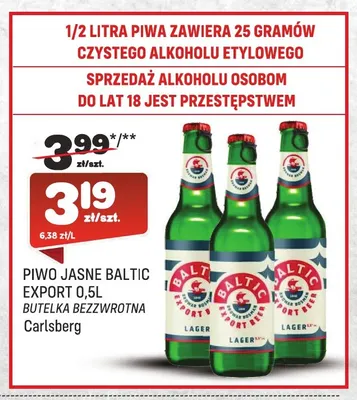 Piwo Baltic Export Carlsberg promocja w Społem Praga