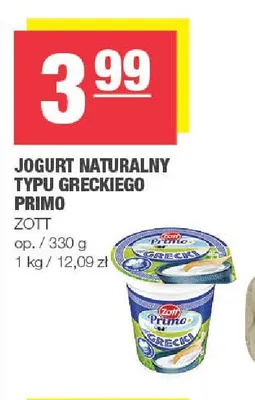 Jogurt naturalny typu greckiego Primo Zott promocja w SPAR