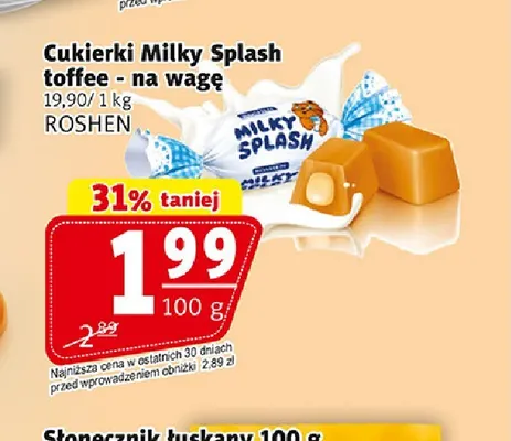 Cukierki Milky Splash Toffee na wagę Roshen promocja w Prim Market