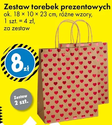 Zestaw torebek prezentowych 18 × 10 × 23 cm promocja w Tedi
