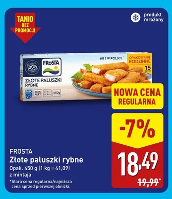 Złote paluszki rybne z mintaja Frosta promocja w Aldi