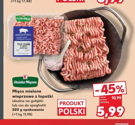 Mięso mielone wieprzowe z łopatki Stoisko Mięsne promocja w Kaufland