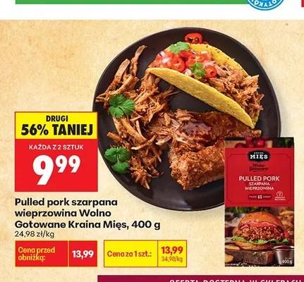 Pulled pork szarpana wieprzowina Kraina Mięs Wolno Gotowane promocja w Biedronka