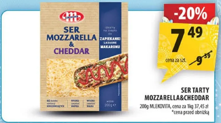 Ser tarty Mozzarella, Cheddar promocja w Arhelan