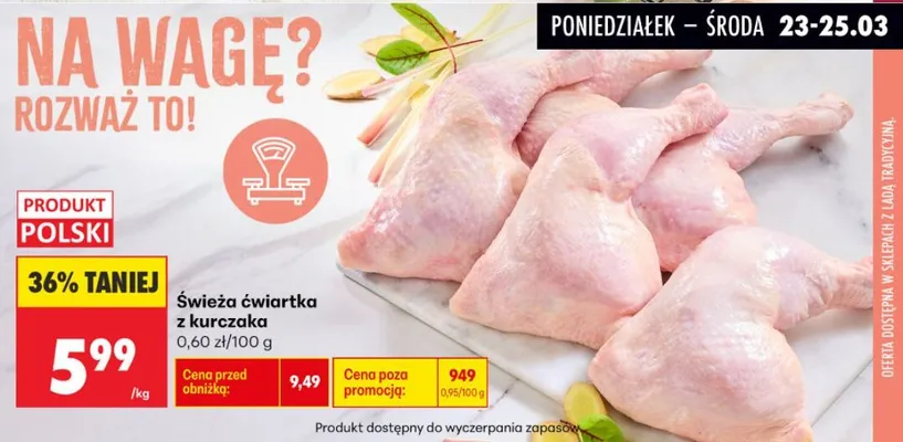 Świeża ćwiartka z kurczaka promocja w Biedronka