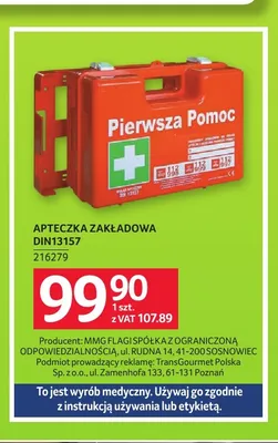 Apteczka zakładowa DIN13157 promocja w Selgros