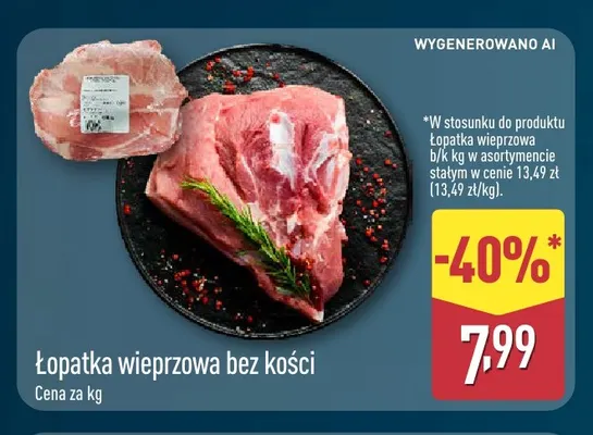 Łopatka wieprzowa bez kości promocja w Aldi