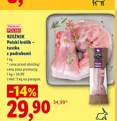 Tuszka z królika z podrobami Rzeźnik promocja w Lidl