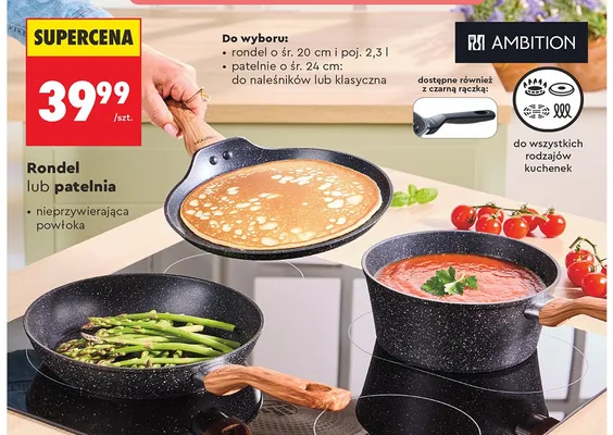 Patelnia do naleśników Ambition śr. 24 cm promocja w Biedronka