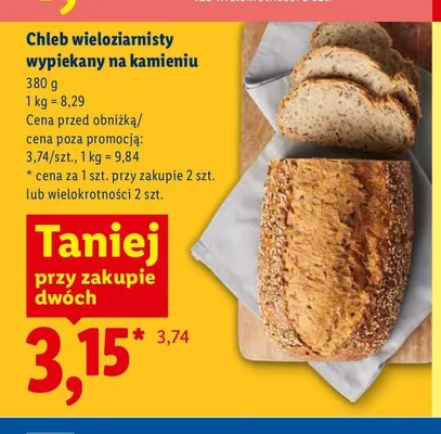 Chleb wieloziarnisty wypiekany na kamieniu promocja w Lidl