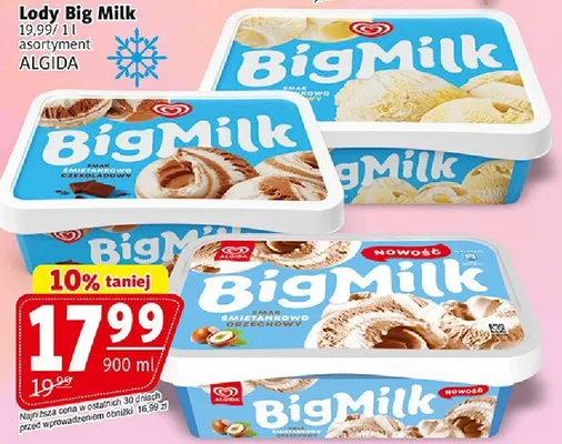 Lody Big Milk śmietankowo-orzechowy Algida promocja w Prim Market