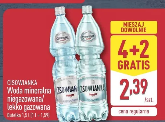 Woda mineralna niegazowana promocja w Aldi