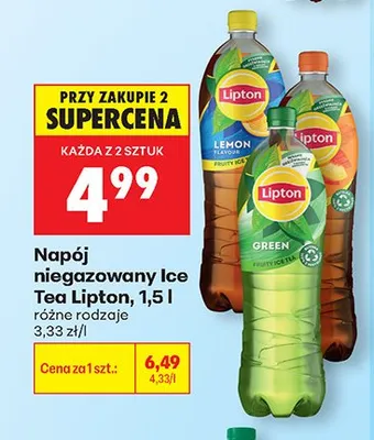 Napój niegazowany Ice Tea Lipton 1,5l promocja w Biedronka