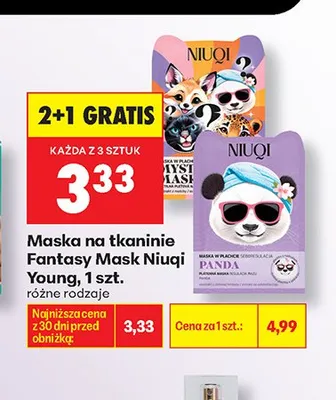 Maska na tkaninie Fantasy Mask Niuqi Panda promocja w Biedronka
