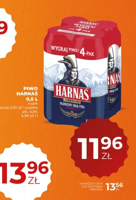 Piwo Harnaś 4-pak promocja w Duży Ben