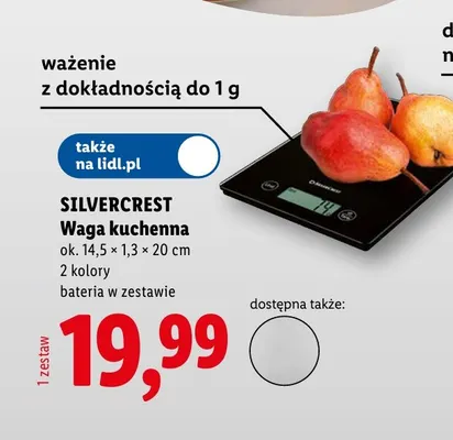 Waga kuchenna Silvercrest 14,5x1,3x20 cm promocja w Lidl
