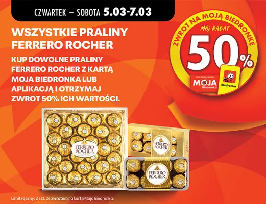 Praliny Ferrero Rocher wszystkie rodzaje promocja w Biedronka