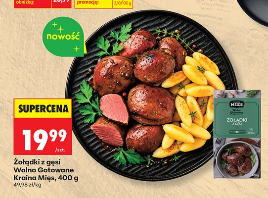 Żołądki z gęsi Wolno Gotowane Kraina Mięs promocja w Biedronka