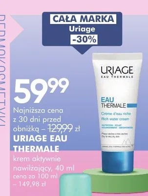 Uriage eau thermale krem aktywnie nawilżający promocja w Super-Pharm