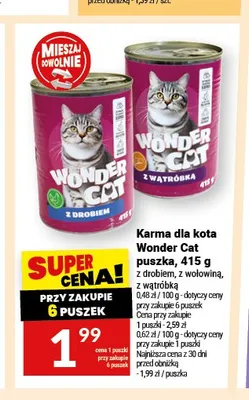 Karma dla kota Wonder Cat puszka z wątróbką promocja w Twój Market
