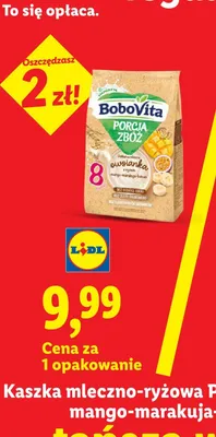 Mleczna owsianka z ryżem mango-marakuja-banan promocja w Lidl
