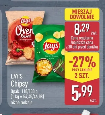 Chipsy Lay's Green Onion promocja w Aldi