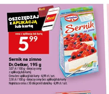Sernik na zimno Dr.Oetker promocja w Twój Market