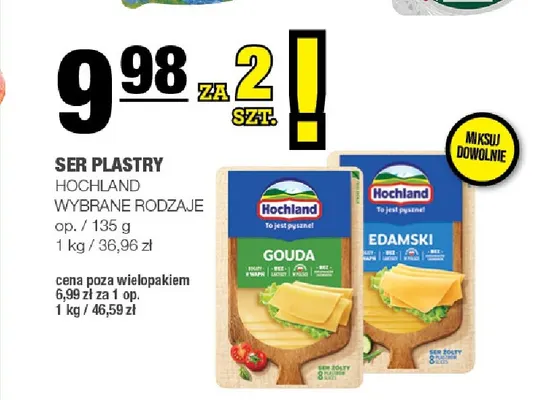 Ser edamski w plastrach Hochland promocja w SPAR