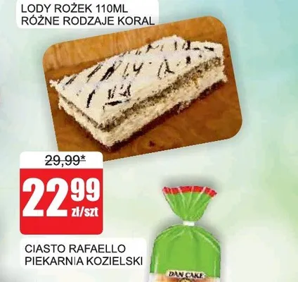 Ciasto Rafaello Piekarnia Kozielski promocja w Bingo
