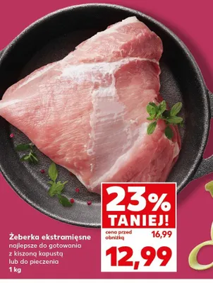 Żeberka ekstramięsne najlepsze do gotowania z kiszoną kapustą lub do pieczenia promocja w Kaufland
