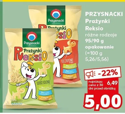 Prażynki Reksio różne rodzaje promocja w Kaufland