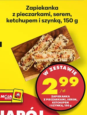 Zapiekanka z pieczarkami, serem, ketchupem i szynką promocja w Biedronka