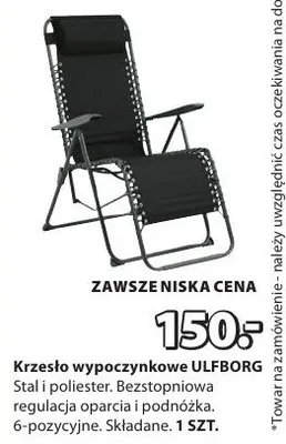 Krzesło wypoczynkowe ULFBORG promocja w Jysk