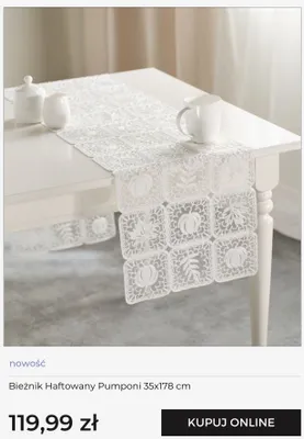 Bieżnik haftowany home&you Pumponi promocja w home&you