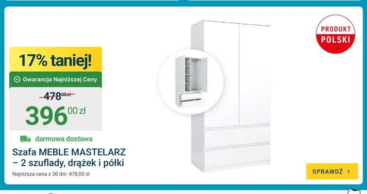 Szafa Meble Mastelarz promocja w ERLI