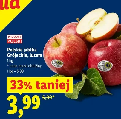 Polskie jabłka Grójeckie, luzem promocja w Lidl